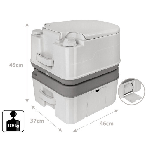24L Portable Camping Toilet, Support 130KG 1