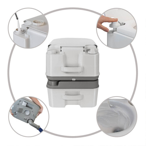 24L Portable Camping Toilet, Support 130KG 2