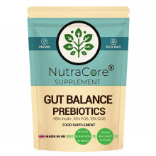 (90 Caps) NutraCore Prebiotics 600mg | Inulin FOS GOS | Gut Balance | Vegan UK
