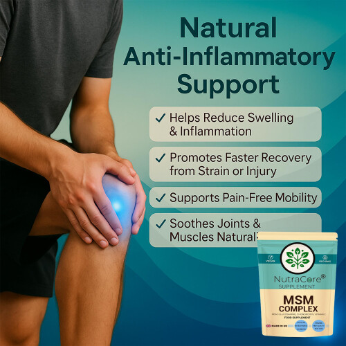 (90 Caps) MSM Complex 650mg | Joint Support | Glucosamine | NutraCore UK Vegan