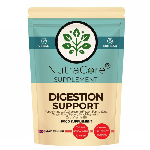 (90 Caps) Digestion Support Complex Vegan Capsules | NutraCore UK Made Formula