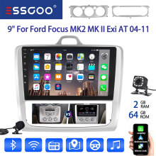 ESSGOO Autoradio, 9 Zoll Touchscreen, Android 14, 2-64G MIC 12CAM, Quad-Core, für Ford Focus MK2 2004–2011