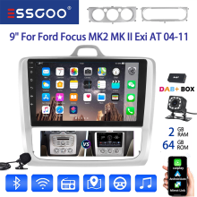 ESSGOO Autoradio, 9 Zoll Android 14 Touchscreen, 2-64G DAB MIC CAM, Quad-Core, für Ford Focus MK2 2004–2011