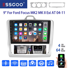 ESSGOO Autoradio, 9 Zoll Android 14 Touchscreen, Wireless CarPlay und Android Auto, 4-64G, für Ford Focus MK2 2004–2011