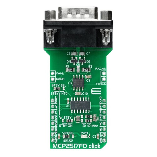 MIKROE-2379 MCP2517FD Click MikroE Development Board Module ATA6563 Wired-CAN-Click Module