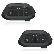 LX2 Helm--Headset mit 2 X 40-mm-HD-Stereo-Lautsprechern, IPX6 Wasserdicht, Motorrad-Intercom-Funktion, Abnehmbarem Clip-Mikrofon