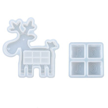 Stampo In Silicone per Calendario Digitale A Forma di Renna - Stampo DIY In Resina e Gesso per La Decorazione Della Scrivania di Casa