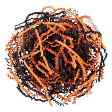 Black Orange Crinkle Paper Filler Shred for Gift Box - Perfect for Halloween & Fall Events