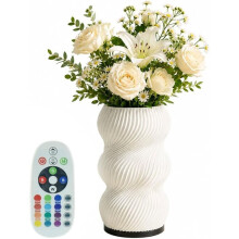 Vaso Piccolo Bianco Unico per Fiori con Illuminazione 16 Colori per Centrotavola Vasi Moderni per L'Arredamento Della Casa, Soggiorno
