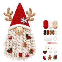 Holiday Crochet Kit Handmade 3D Seasonal Rustic Ornaments Decor, DIY Set for Home Farmhouse Porch Door Tree Window
