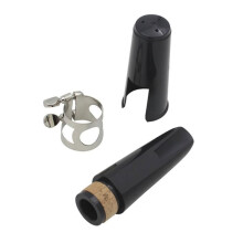G99D Klarinettmunstycke med Ligatur och Plastlock, Ersättning för Bb-Klarinettmunstycke, Nybörjarövning