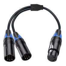 Câble Répartiteur XLR Femelle Vers 2 XLR Mâles, Adaptateur Audio en Y (1 Femelle Vers 2 Mâles) pour Table de Mixage (1 F Vers 2 M)