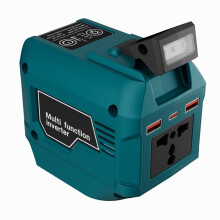 Draagbare Stroomomvormer van 250 W 220 V voor 18V-Accu'S met Dubbele USB-C-Snellaadfunctie en Noodstroomvoorziening voor Bouwplaatsen en