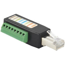 RJ45-Schraubklemmen-Kabelbaumstecker, RJ45-Stecker (Lötfrei) auf 8-Poligen Klemmenblock-Adapter für Ethernet Cat6