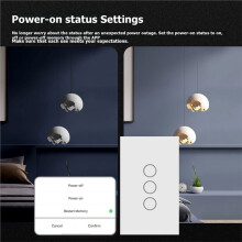 Interruptor de Parede Inteligente Tuya WiFi Matter Touch, 2 Interruptores Sem Fio, 110V, Compatível com Alexa e Home, B Plugue Padrão