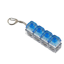 Chaveiro com Teclado LED, Brinquedo Antiestresse Luminoso com 4 Teclas, Teclado Mecânico, Brinquedo Antiestresse B