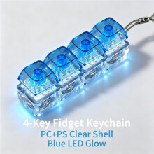 Porte-Clés Clavier LED - Jouet Anti-Stress Lumineux - Clavier Mécanique à 4 Touches - Jouet Anti-Stress D