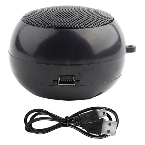 Altoparlante Portatile da Viaggio con Jack da 3,5 mm e Batteria Integrata per Cellulari, MP3 e PC, Colore Nero