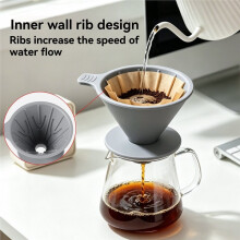 Gotero de Café de Silicona Portátil para Camping, Filtro de Café Cónico Reutilizable, Soporte para Filtro de Café de Goteo para Viajes y Hogar A
