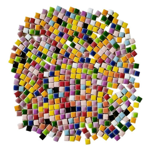 Azulejos de Mosaico Quadrados de Cerâmica, Pacote com 0,4 X 0,4 Polegadas, para Projetos de Artesanato e Decoração de Casa.