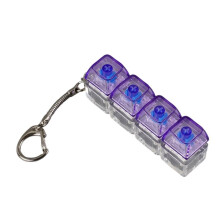 Chaveiro com Teclado LED, Brinquedo Antiestresse Luminoso com 4 Teclas, Teclado Mecânico, Brinquedo Antiestresse F