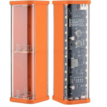 PD100W Schnelllade-Powerbank mit 8 Zellen (21700) zum Selbstbau - Lötfreies Batteriegehäuse - Helle LED-Außenleuchte (Orange)