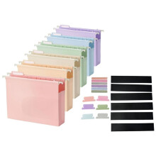 PP-Hängeordner, A4-Format, Reißfest, 6 Pastellfarben, Erweiterbar, für Zuhause und Büro.