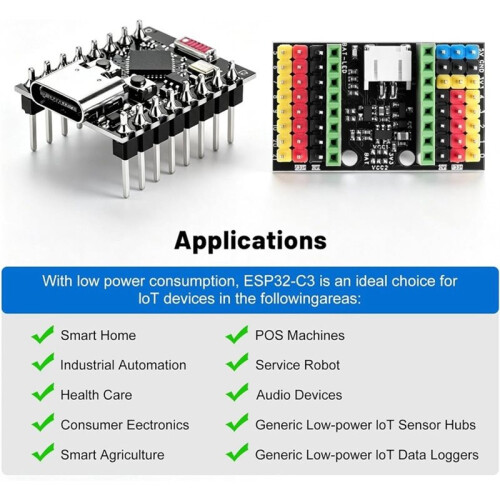 2-Pack ESP32-C3 SuperMini Development Board with Expansion Base 32-Bit RISC-V 160MHz ESP32-DEV WiFi and 1