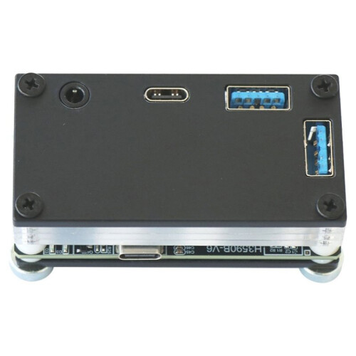 USB 3.2 Gen2 10Gbps Docking Station with Case Type C to Dual USB-A 10G Audio Jack Full-Function Adapter for PC Expansion