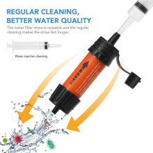 Pajita con Filtro de Agua para Equipo de Supervivencia en Camping, Purificador de Agua Portátil para Senderismo, Mochileros y Emergencias