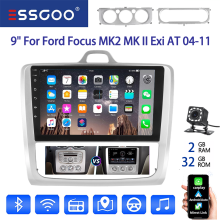 ESSGOO Autoradio, 9 Zoll Touchscreen, Android 14, Wireless CarPlay und Android Auto, für Ford Focus MK2 2004–2011