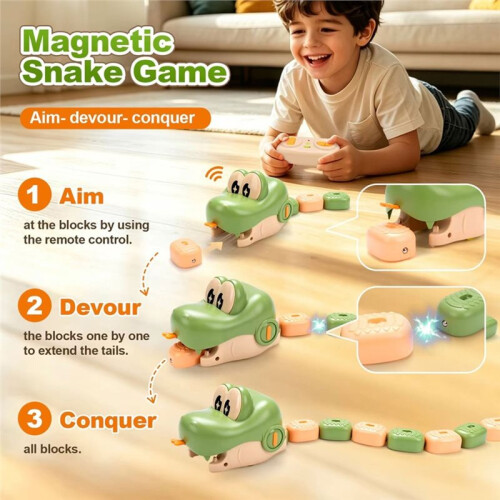 Serpent Magnétique Télécommandé - Jeu Interactif à Deux Joueurs - Jeu Éducatif - Serpent Mangeur de Haricots 2