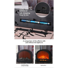 LED Fireplace Lantern Flameless Light with Simulation Flame Table Decor Lamp Fireplace Ornament for Cozy Home Decor