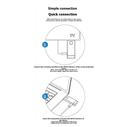 50M 1080P -Compatible Wireless Transmitter Receiver Extender Display Adapter for Large Conference Classroom 1