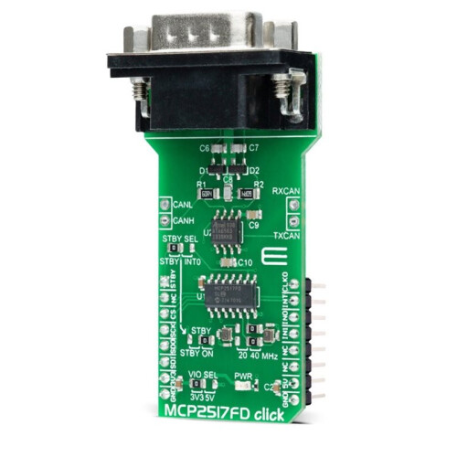MIKROE-2379 MCP2517FD Click MikroE Development Board Module ATA6563 Wired-CAN-Click Module 2