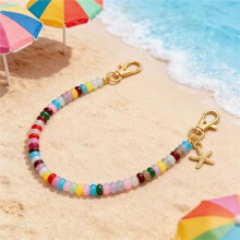 Beaded Bag Charm Chain for Handbags Dopamine Purse Chain Colorful Bead Keychain Accessories Gifts