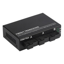 20KM 3 Fiber 2 RJ45 Optic Media Converter 10/100M Ethernet Optical 3F2E Single Mode SC Duplex EU PLUG