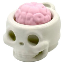 3D Printed Skull Brain Clicker Keychain Skull Button Fidget Clicker Mechanical Keyboard Bag Pendant Stress Relief Toy A