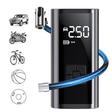 Tragbarer Akku-Luftkompressor, 150 PSI, 4000-6000 mAh, LED-Licht, für Auto, Motorrad und Fahrrad