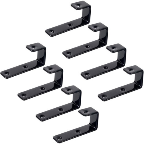 8 Pack Bunk Bed Ladder Hooks, Inside Width 1" Vinyl Coated Iron Heavy Duty J Hook Brackets for Bed Decoration Tool 1