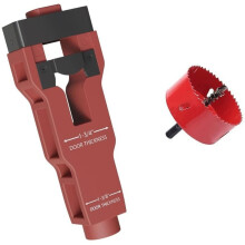 Türriegel-Einsteckwerkzeug mit Lochsägen-Set zum Schneiden Von Einstecklöchern, Rotes Türriegel-Installationsset für 1-3/4"- oder 1-3/8"-Türen A