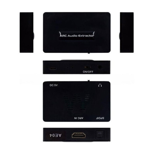-Compatibele ARC-Audio-Extractor, Optische Toslink SPDIF + 3,5 mm Audio-Embedder, 1080p 3D HD ARC-Audio-Extractor 1