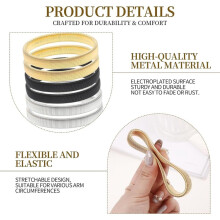 Sleeve Holders,Stretchy Anti-Slip Metal Sleeve Garters,Elastic Straps Fixing Long Sleeves Armbands