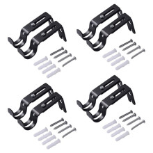 8 Supports de Tringle à Rideaux Muraux Extensibles en Métal, Crochets Universels pour Chambre et Dortoir