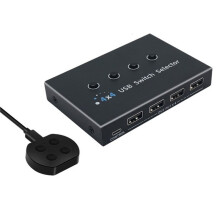 4-in-4-Uit USB 2.0-/Splitterhub 4x4-Controller voor Pc, Laptop, Toetsenbord, Muis, Monitor en Printer (Stekker en Spelen)