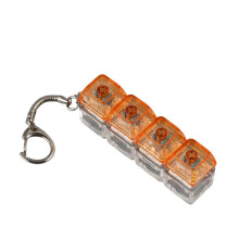 LED-Tangentbord Nyckelring Fidget-Leksaker Lysande Tangentbord Stressavlastande Leksak 4 Tangenter Mekaniskt Tangentbord Tangentkapsling Fidget-Leksak