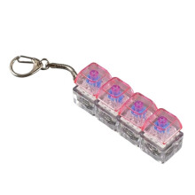 LED-Tangentbord Nyckelring Fidget-Leksaker Lysande Tangentbord Stressavlastande Leksak 4 Tangenter Mekaniskt Tangentbord Tangentkapsling Fidget-Leksak