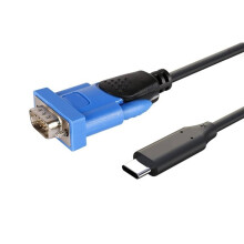 Câble Série USB-C Vers RS232 Industriel USB-C Vers DB9 RS232, Port COM DB9 Mâle, 1,5 M, Bleu