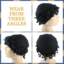 Turban for Men Silk Satin Lined Cap Twist Wraps Elastic Pre-Tie Beniee B