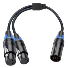1 XLR-Male Naar 2 XLR-Female Splitterkabel, 1 Mannelijke Naar 2 Vrouwelijke XLR Y-Vormige Audiokabeladapter voor Mixer 1 M Naar 2F